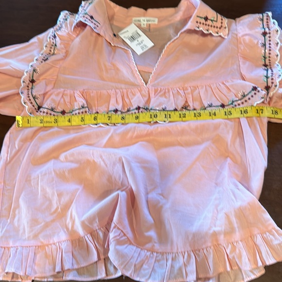 SAKS 5th Avenue Free The Roses Blouse NWT Peachy Pink Color Sz M - Picture 5 of 7